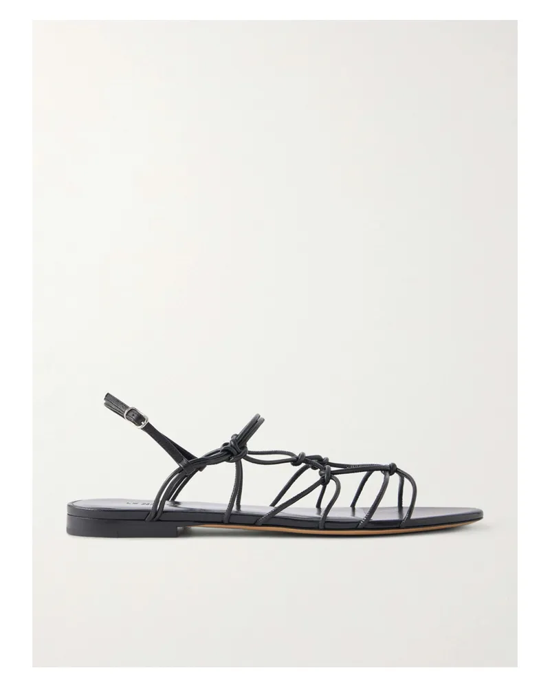 Le Monde Béryl Grace Leather Sandals - Black Black