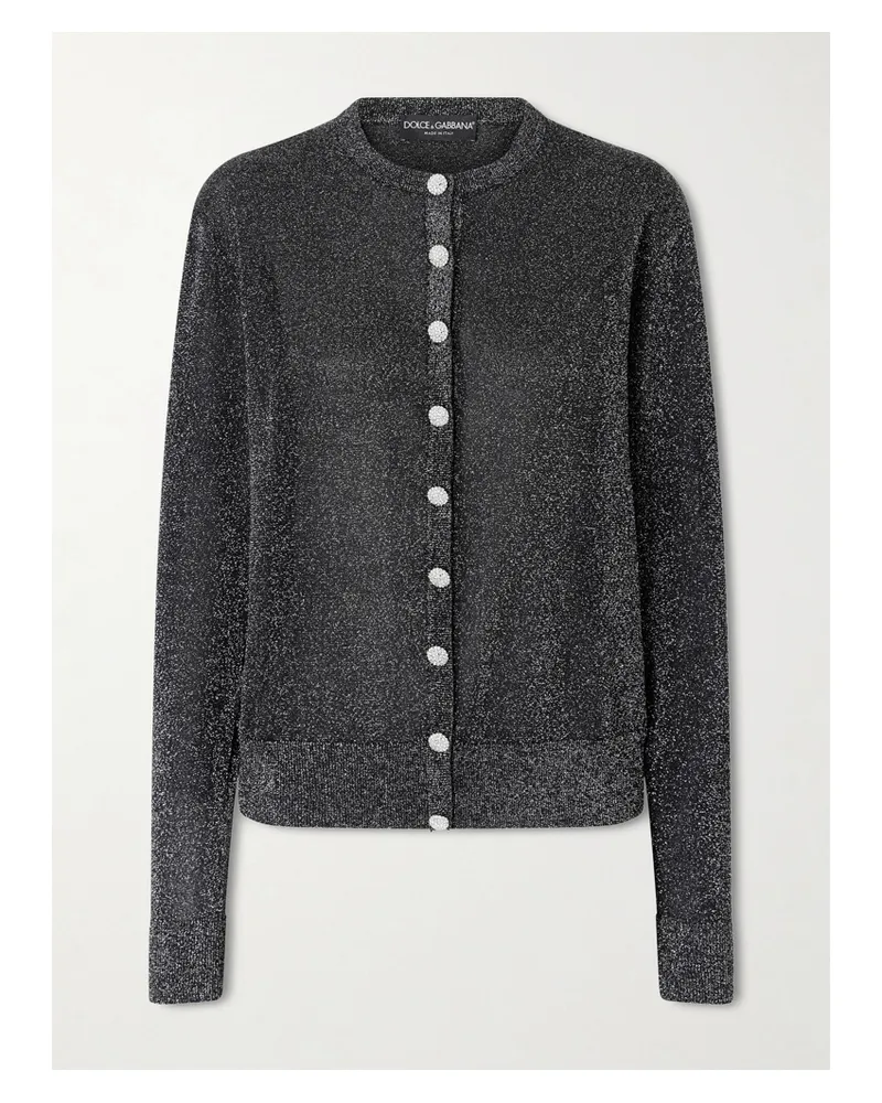 Dolce & Gabbana Metallic Knitted Cardigan - Black Black
