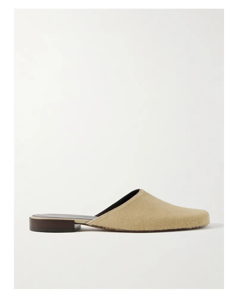 The Row Penelope Calf Hair Mules - Neutrals Neutrals