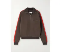 Sweatshirt Aus Jersey Aus Einer Baumwollmischung Mit Stehkragen - Braun