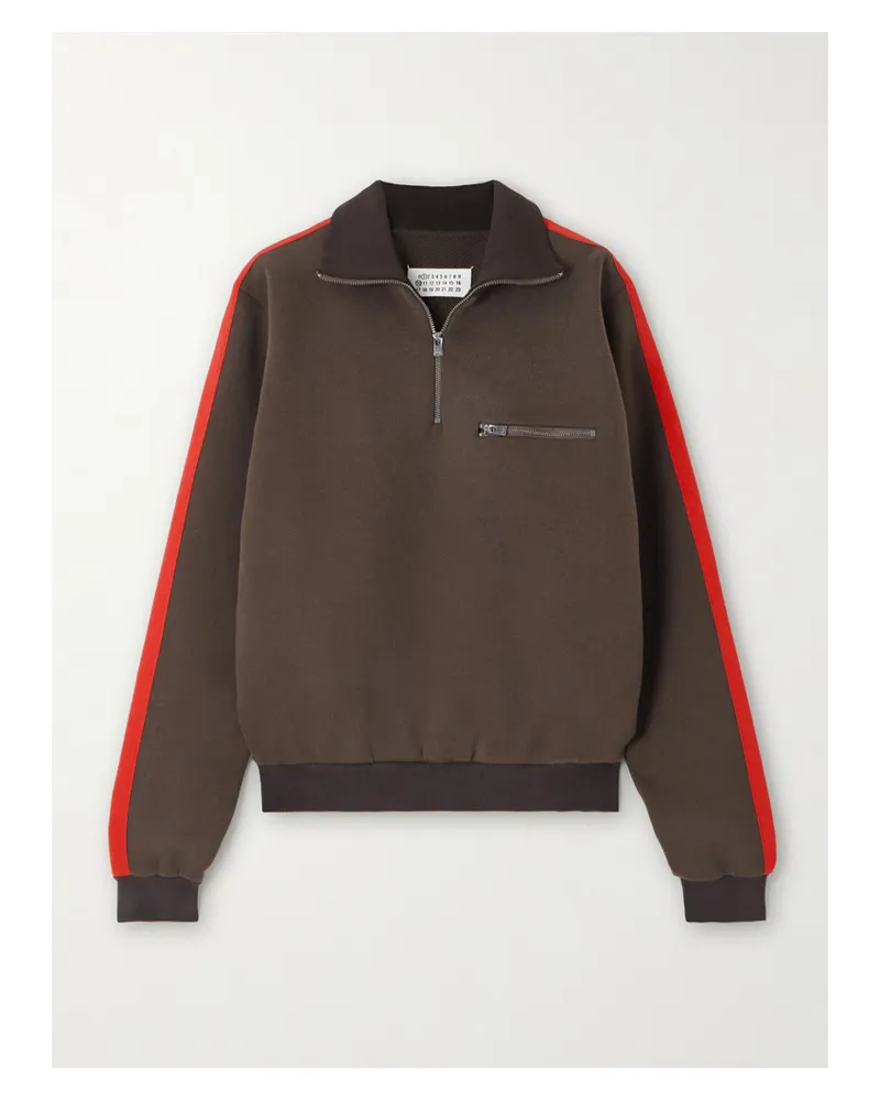 Maison Margiela Sweatshirt Aus Jersey Aus Einer Baumwollmischung Mit Stehkragen - Braun Braun