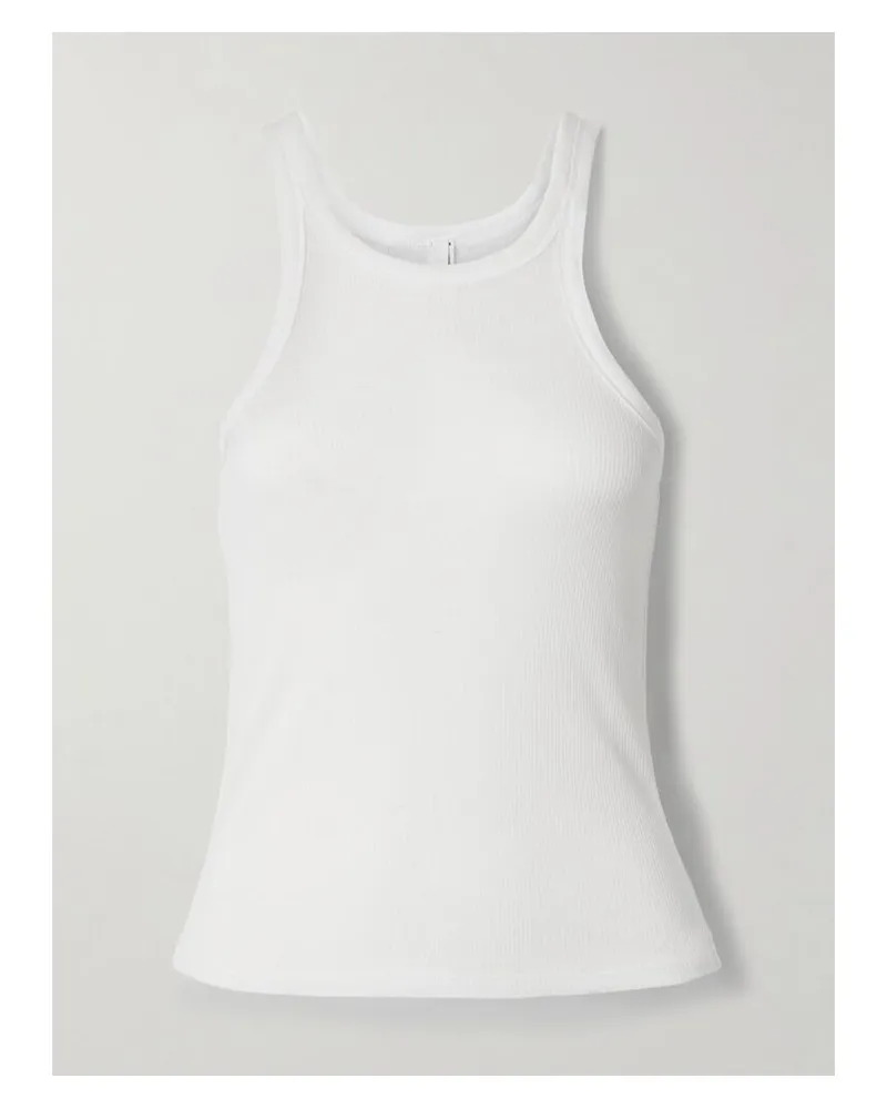 SKIMS Sheer Cotton Tank – Snow – Tanktop Aus Stretch-jersey - Weiß Weiß
