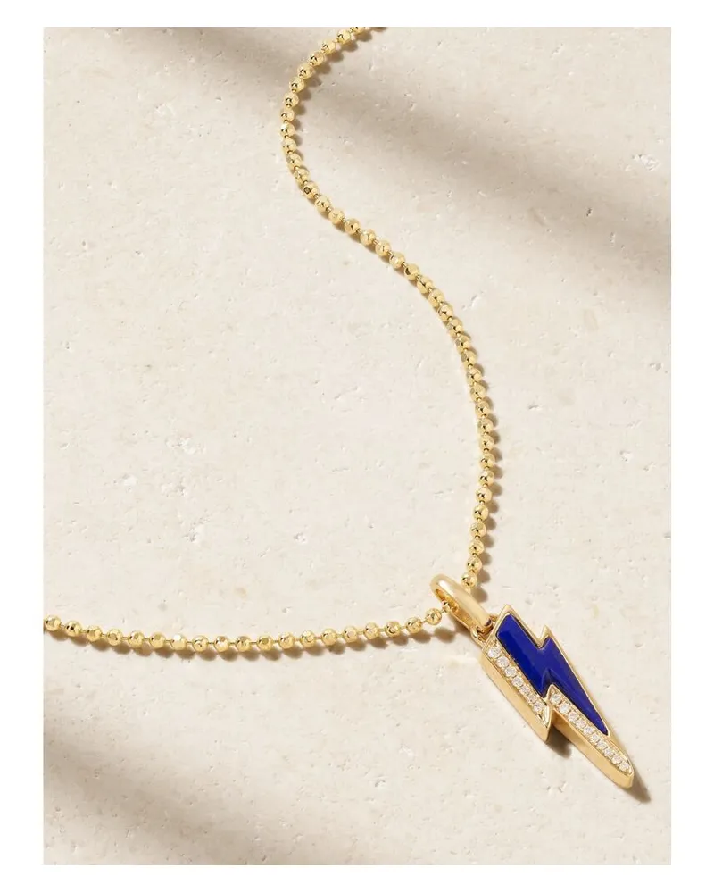 Sorellina Mini Ziggy Kette Aus 18 Karat Gold Mit Lapislazuli Und Diamanten - Blau Blau