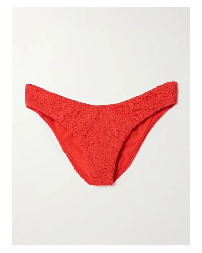 Mara Hoffman Cece Bikini-höschen Aus Strukturiertem Material Mit Recycelten Fasern - Rot Rot