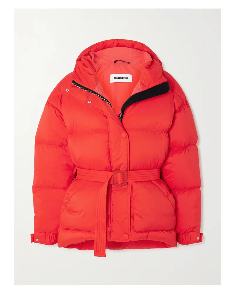 IENKI IENKI Michlin Daunenjacke Aus Gestepptem Shell Mit Gürtel Und Kapuze - Rot Rot