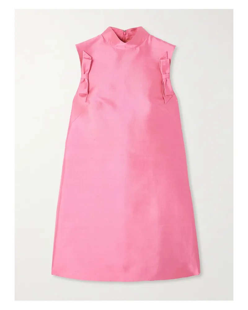 Valentino Garavani Minikleid Aus Seiden-twill Mit Schleifen - Pink Pink
