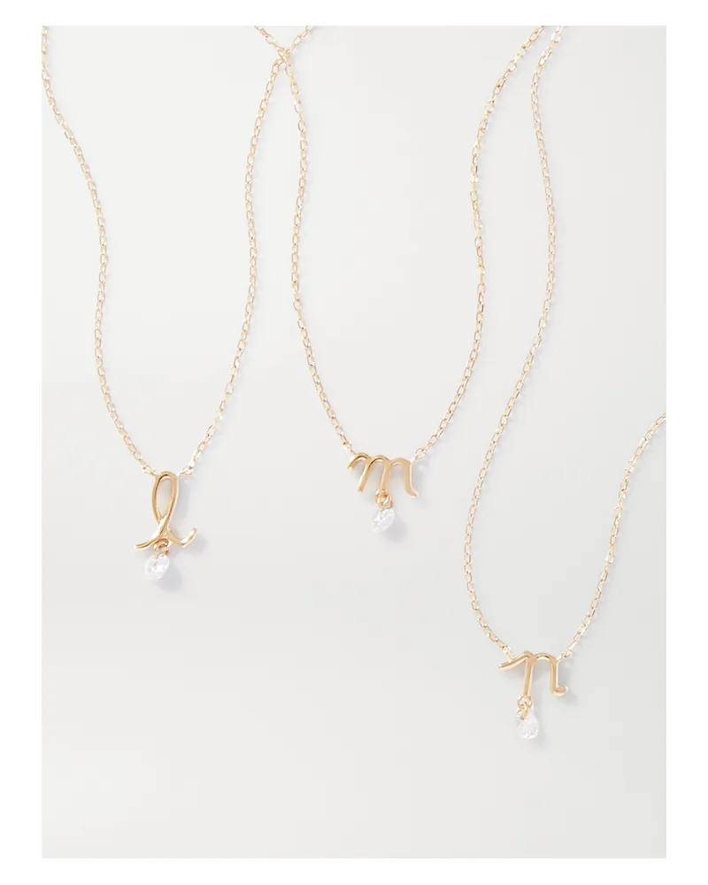 PERSEE Alphabet Kette Aus 18 Karat Gold Mit Diamant Gold