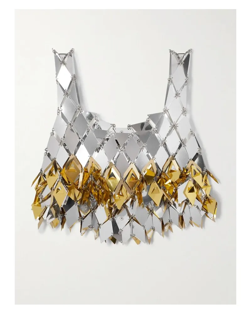 Paco Rabanne Bustier Aus Metallic-mesh - Silber Silber