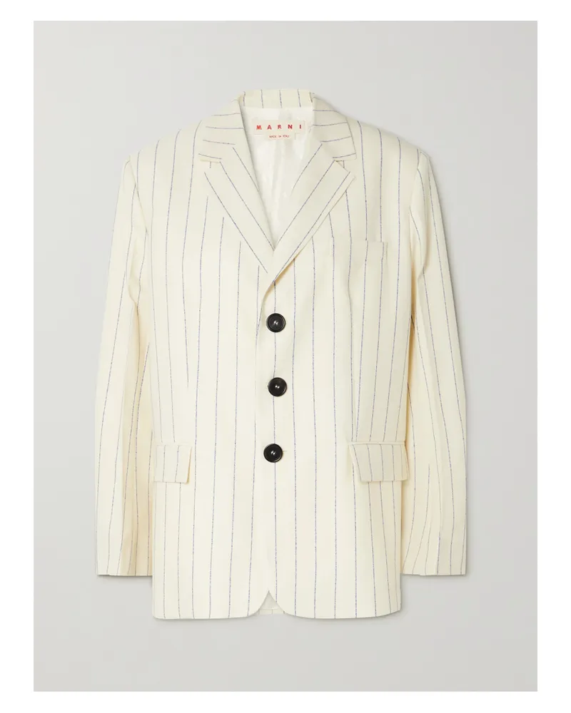 Marni Blazer Aus Wolle Mit Nadelstreifen - Elfenbein Elfenbein