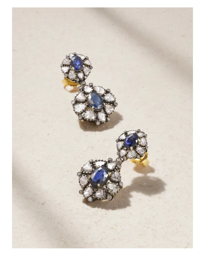 Amrapali Ohrringe Aus 18 Karat Gold Mit Saphiren Und Diamanten Gold