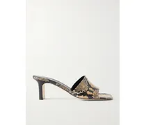 Jessie Snake-effect Leather Sandals - Animal Print