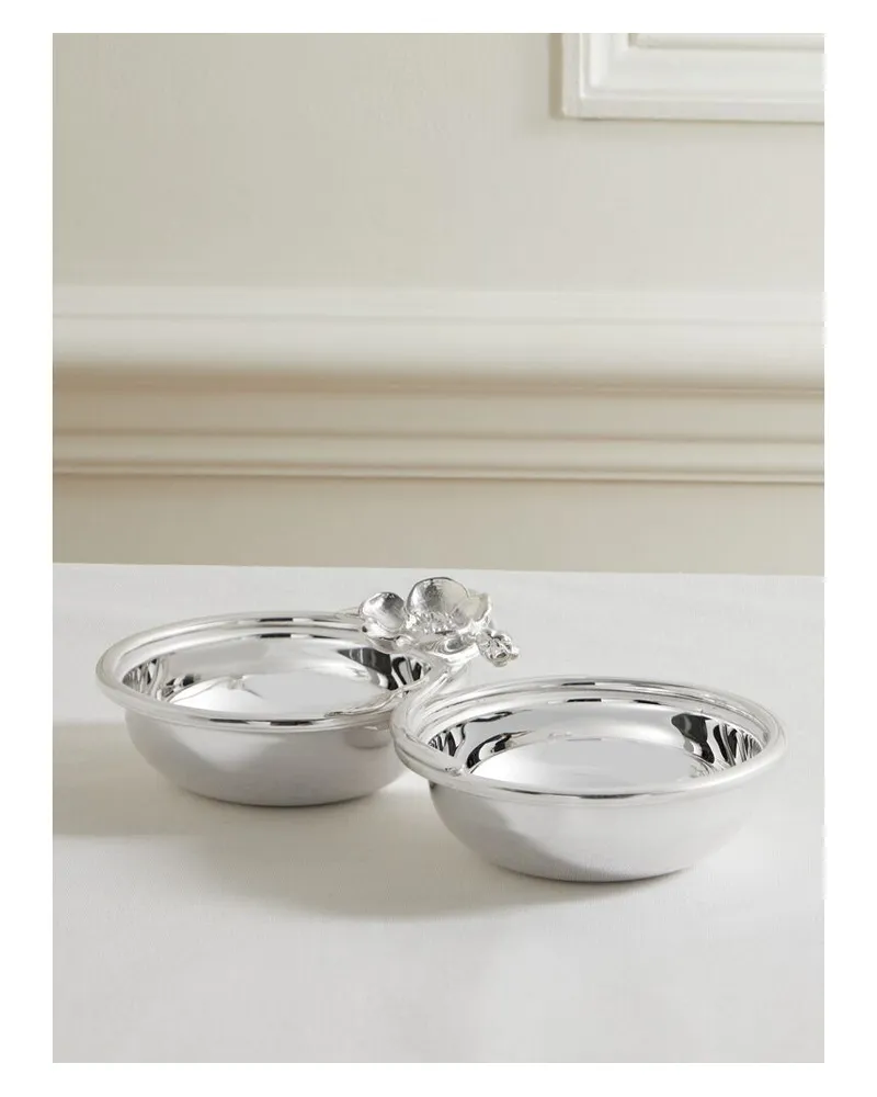Christofle Anemone-belle Époque Set Aus Zwei Versilberten Schalen Silber