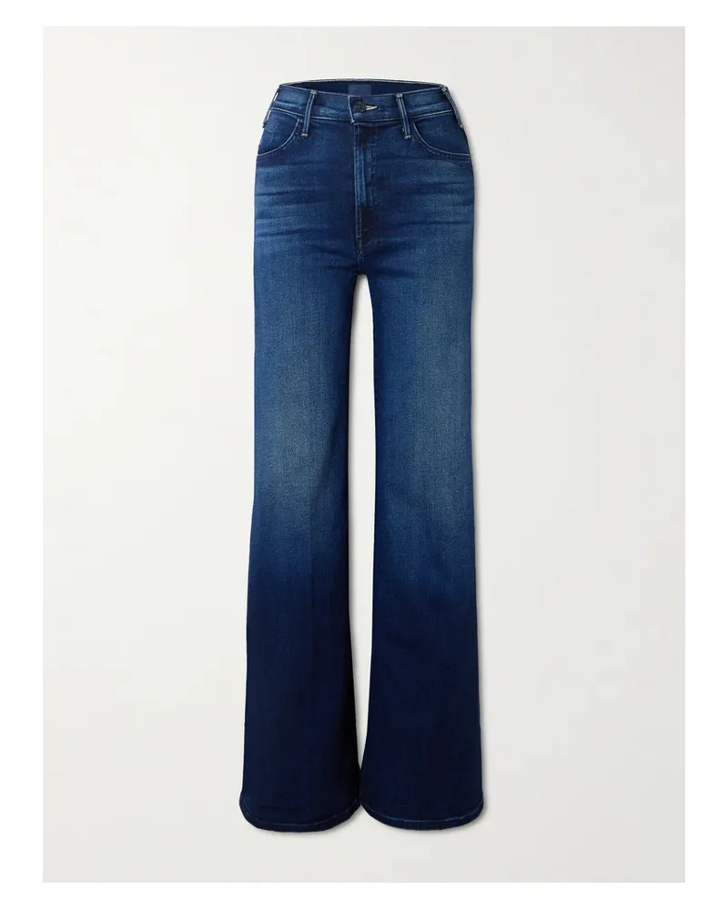 Mother The Hustler Roller Sneak High-rise Wide-leg Jeans - Blue Blue