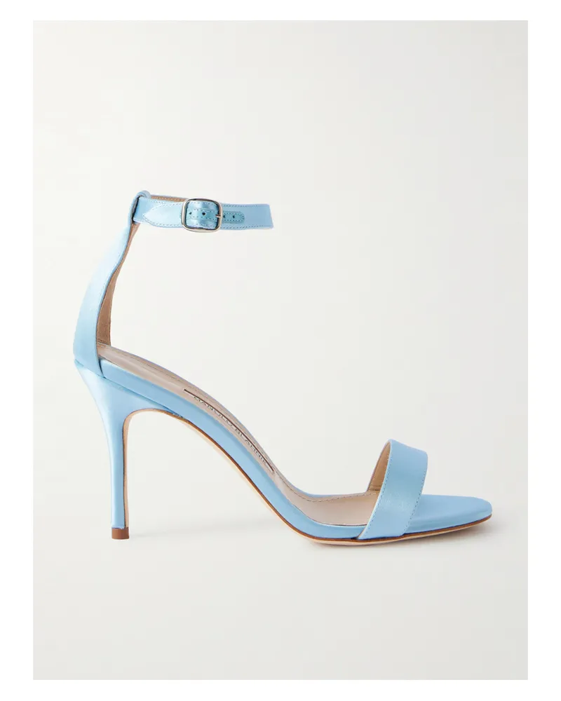 Manolo Blahnik Chaos 90 Sandalen Aus Satin - Blau Blau