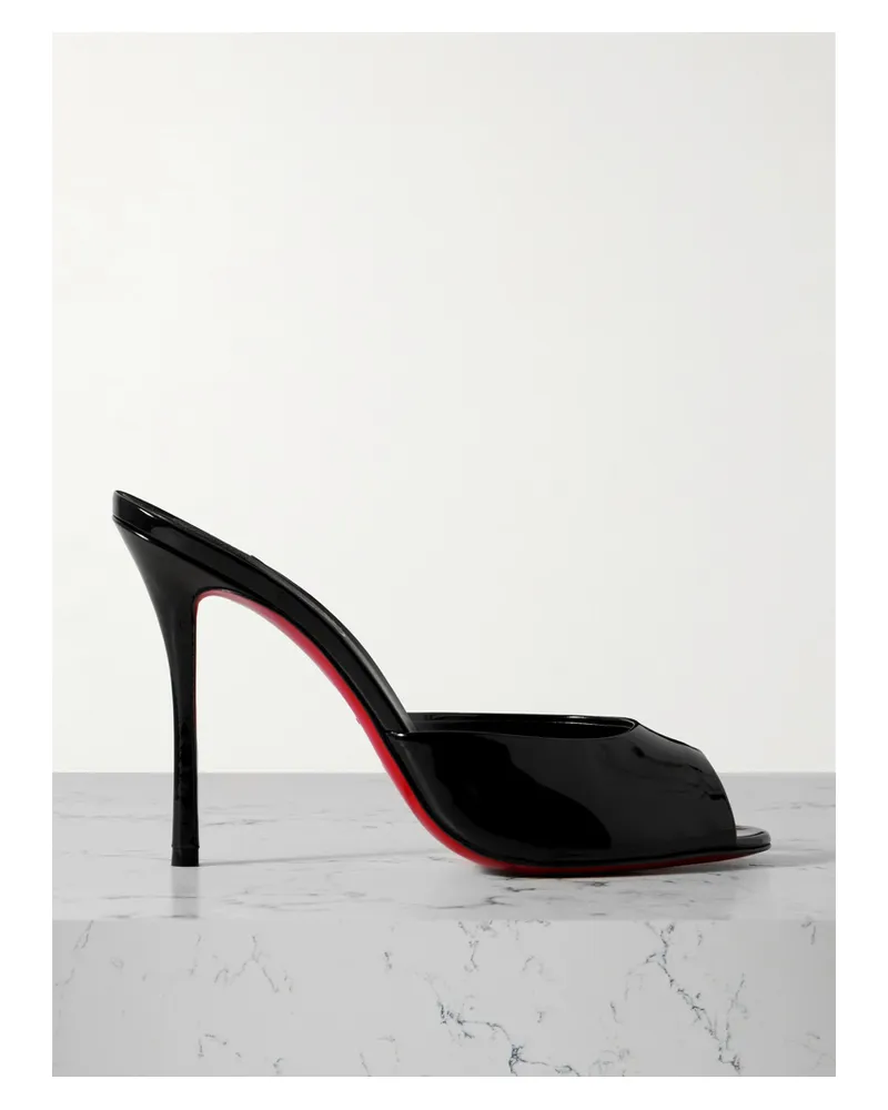 Christian Louboutin Me Dolly 100 Patent-leather Mules - Black Black