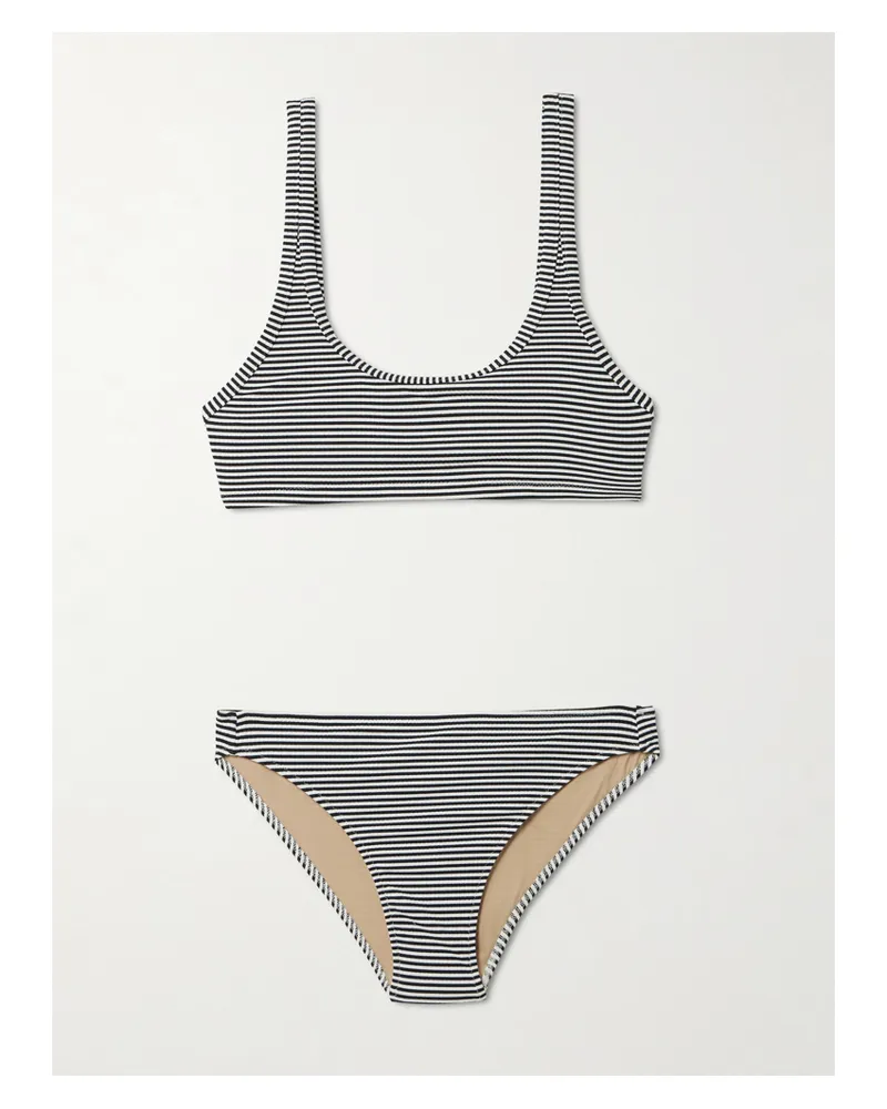 LIDO Ottantuno Gerippter Bikini Mit Streifenmuster - Schwarz Schwarz