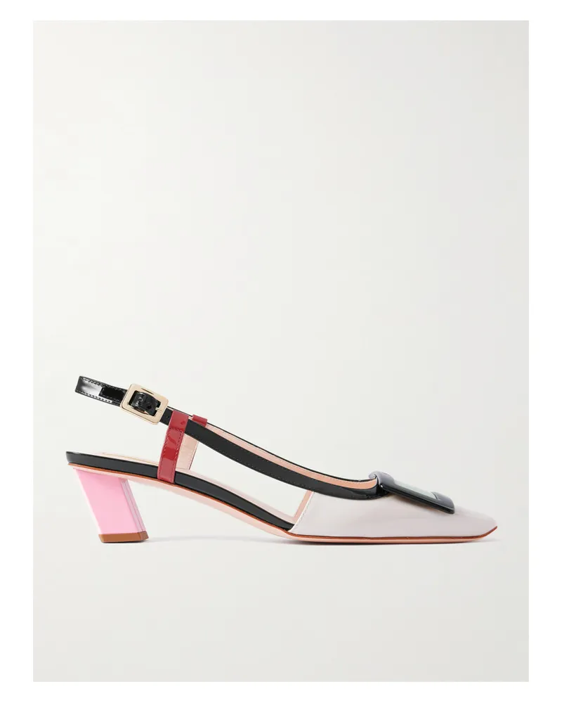 Roger Vivier Belle Vivier 45 Color-block Patent-leather Slingback Pumps - Multi Multi