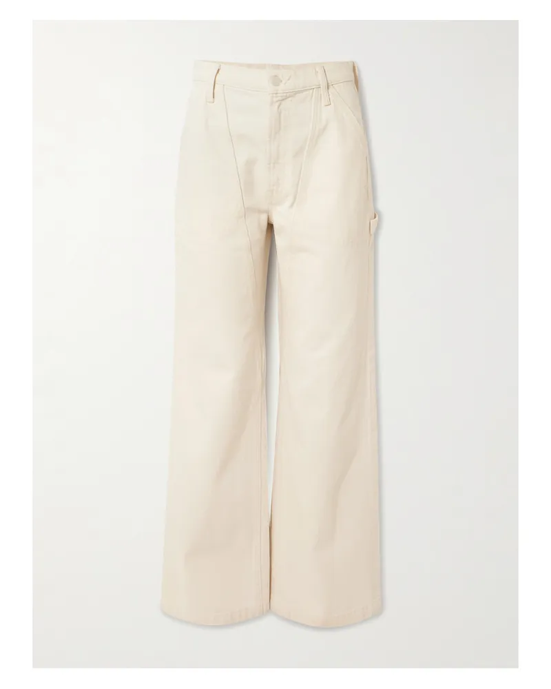 Mother The Chisel Sneak High-rise Straight-leg Jeans - Neutrals Neutrals