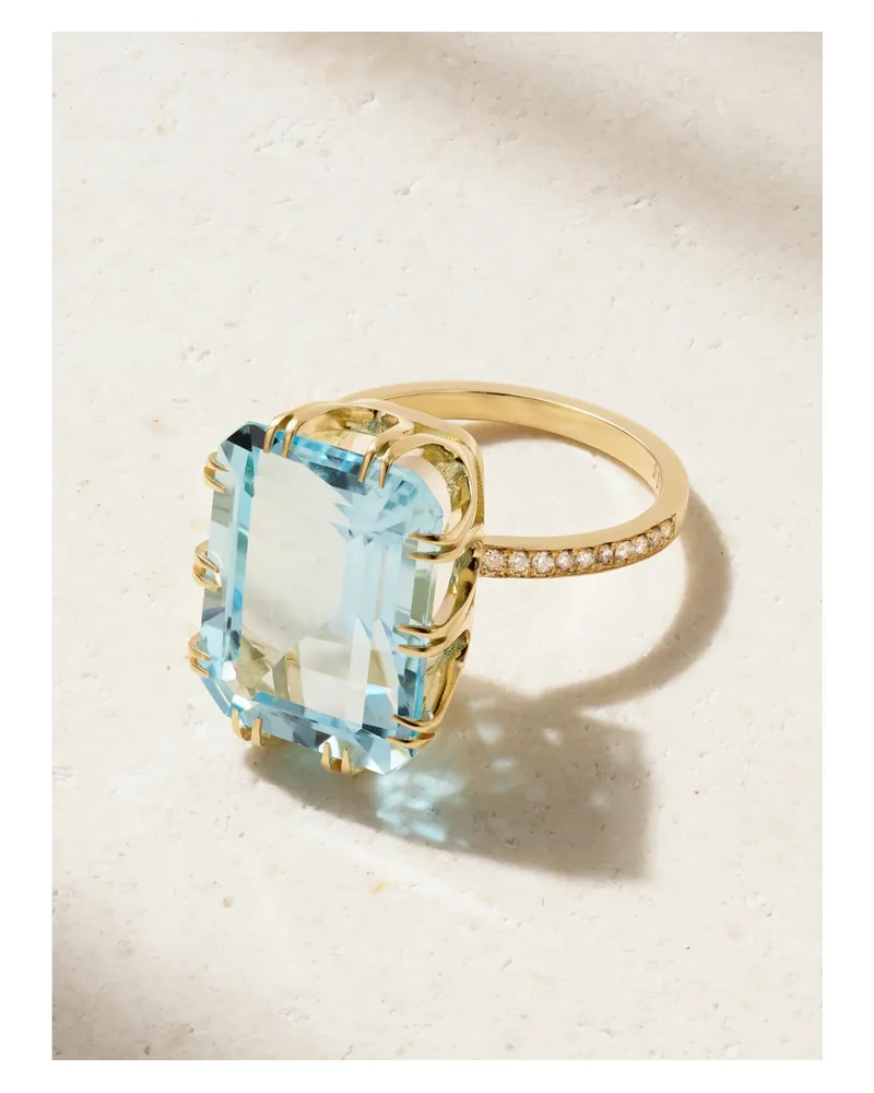 Ileana Makri Crown Ring Aus 18 Karat Gold Mit Topas Und Diamanten Gold