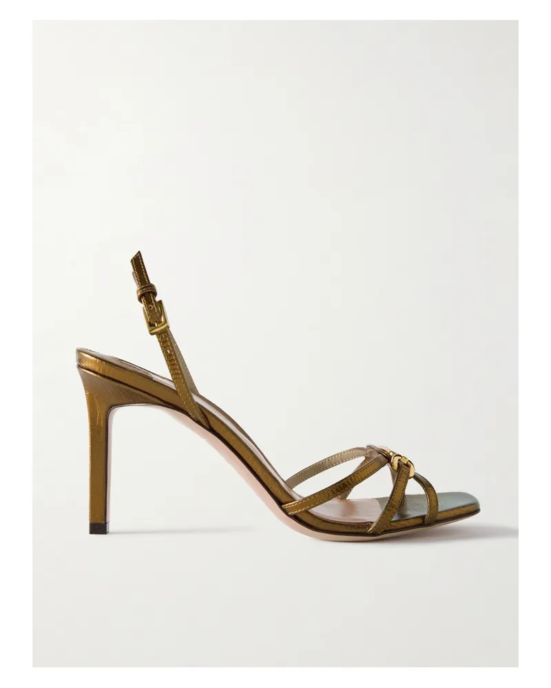 Tom Ford Sandalen Aus Leder Mit Eidechseneffekt Und Verzierung - Braun Braun