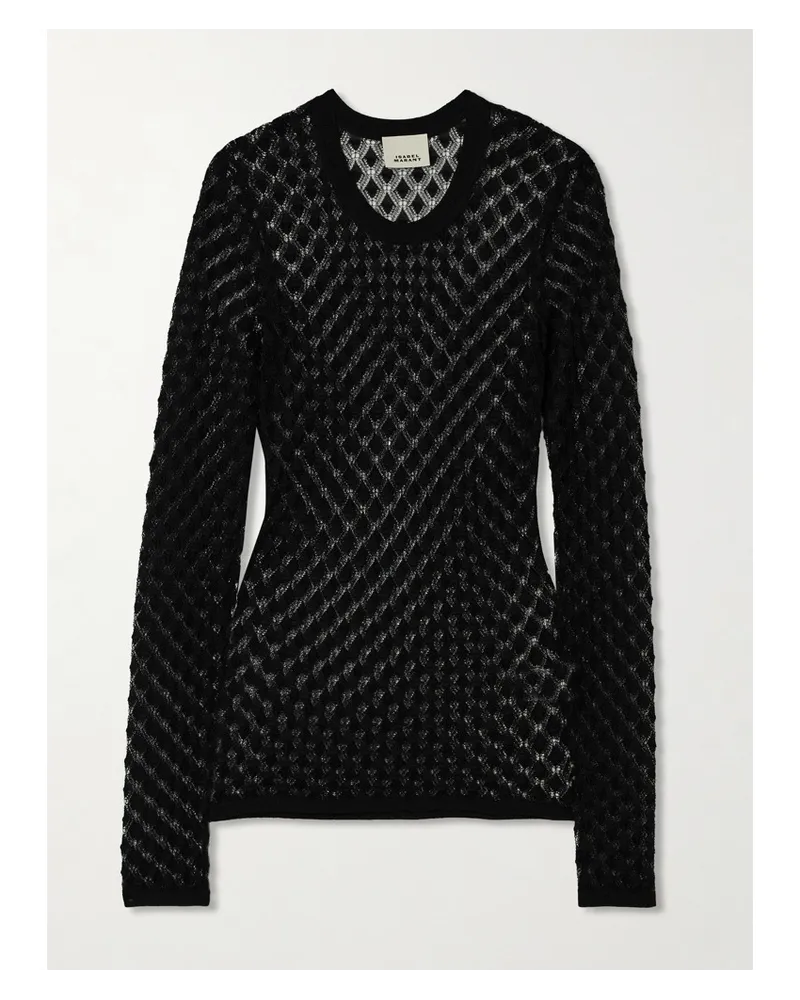 Isabel Marant Zavia Pullover aus Lochstrick Schwarz