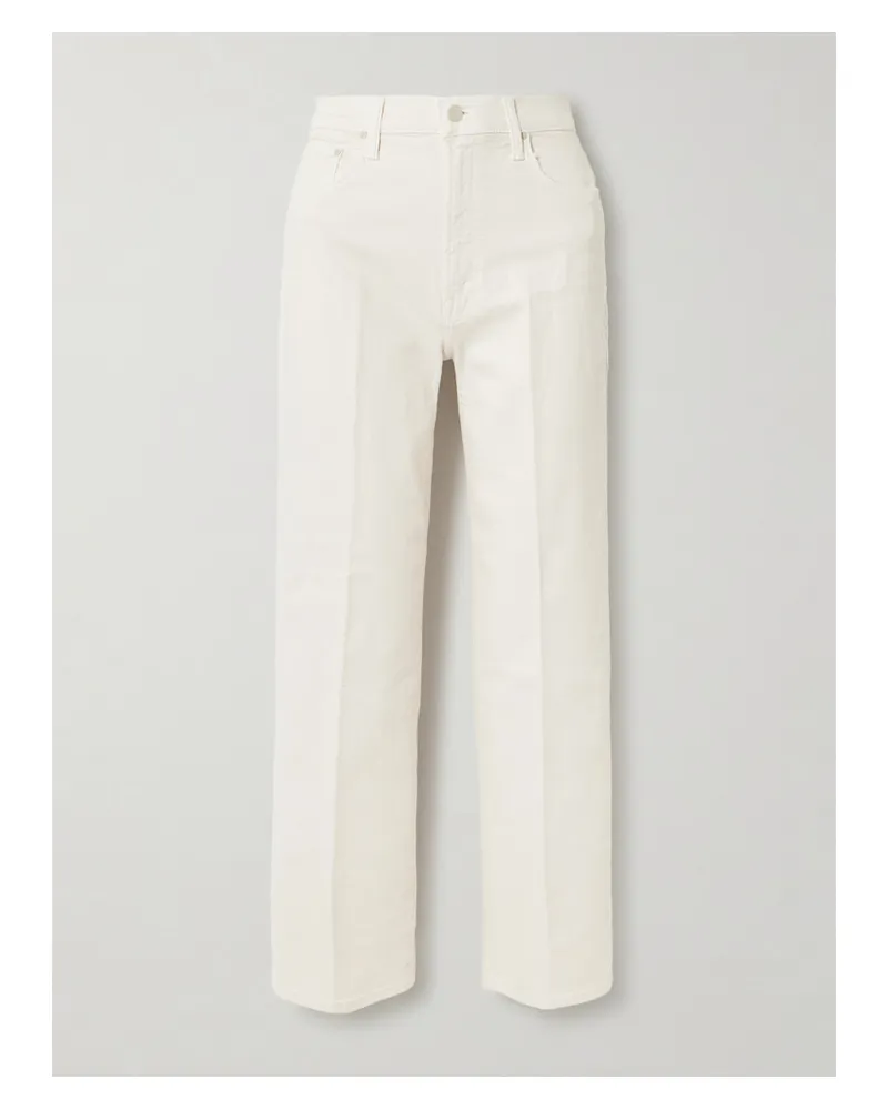 Mother The Rambler Zip Ankle Cropped Straight-leg Jeans - Neutrals Neutrals
