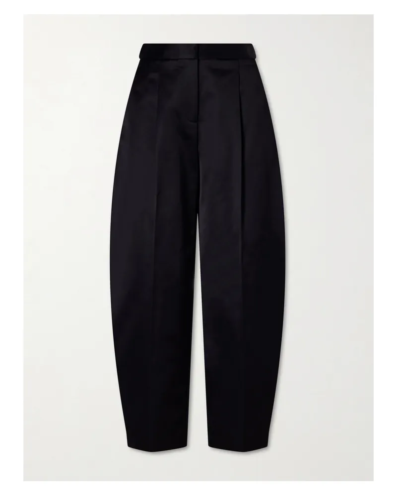 Alaïa Pleated Cotton-blend Tapered Pants - Black Black