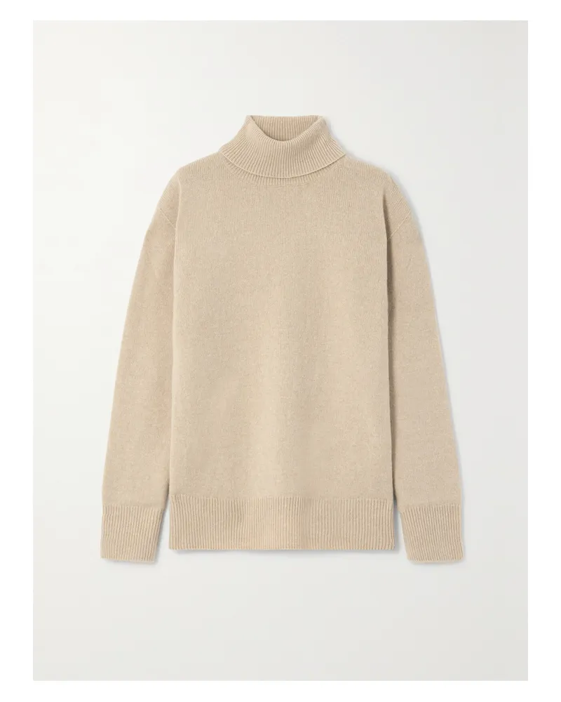 The Row Stepny Oversized Wool And Cashmere-blend Turtleneck Sweater - Neutrals Neutrals