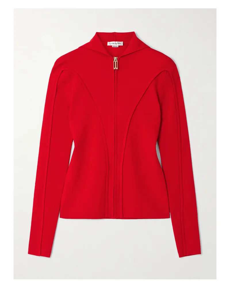 Victoria Beckham Kapuzenjacke Aus Einer Merinowollmischung - Rot Rot
