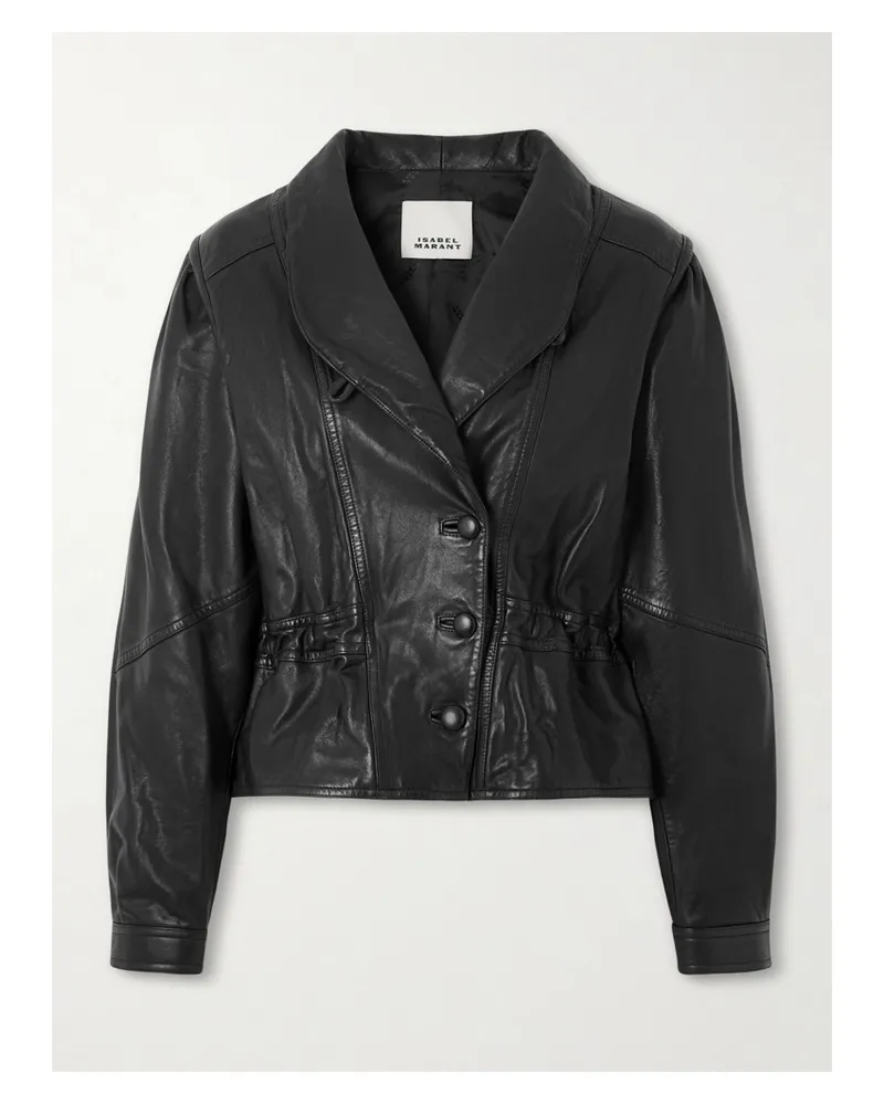 Isabel Marant Tressy Leather Biker Jacket - Black Black