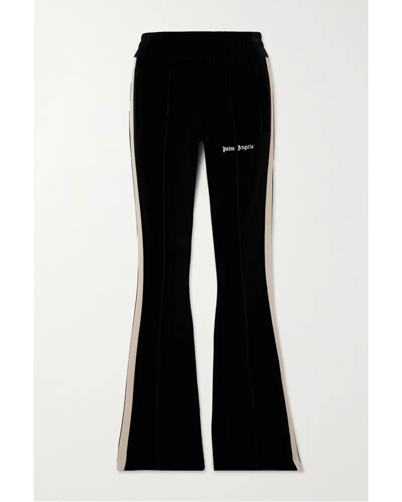 Palm Angels Hose aus Stretch-samt mit Metallic-streifen Schwarz