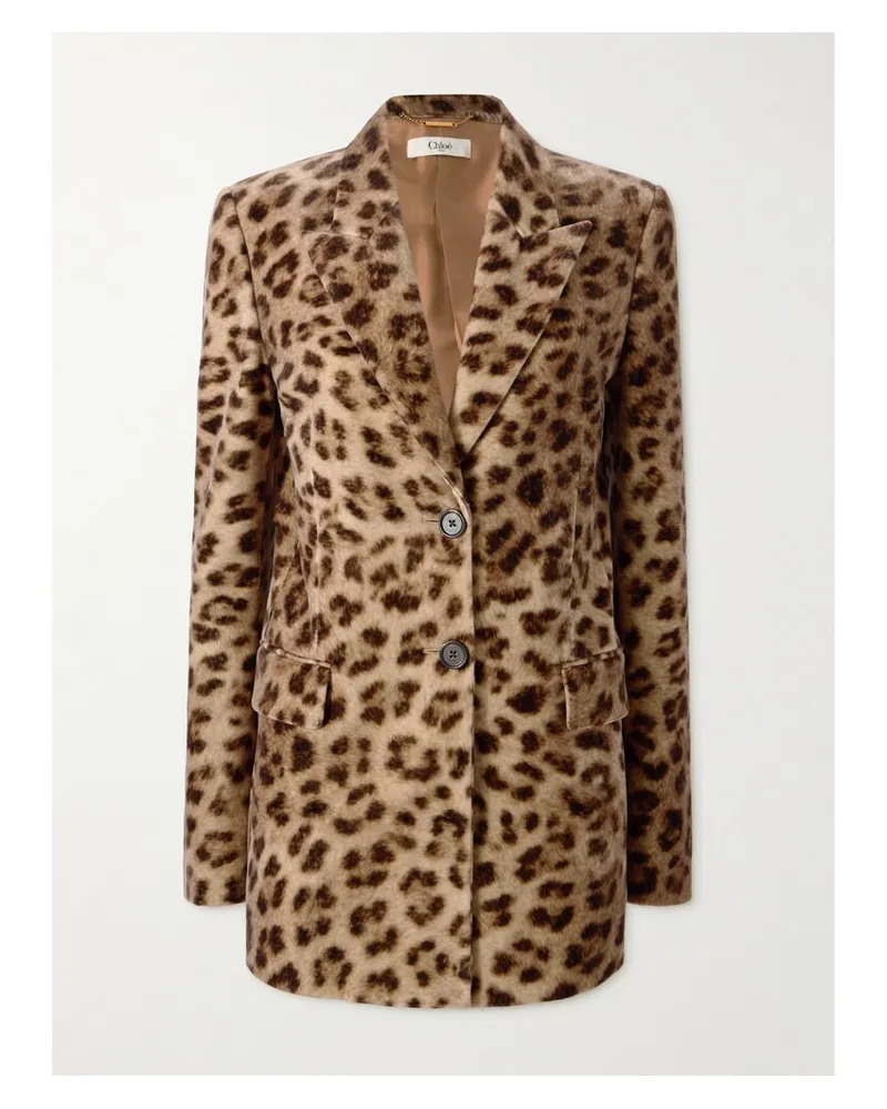 Chloé Blazer Aus Baumwollsamt Mit Leopardenprint - Animal-Print Animal-print