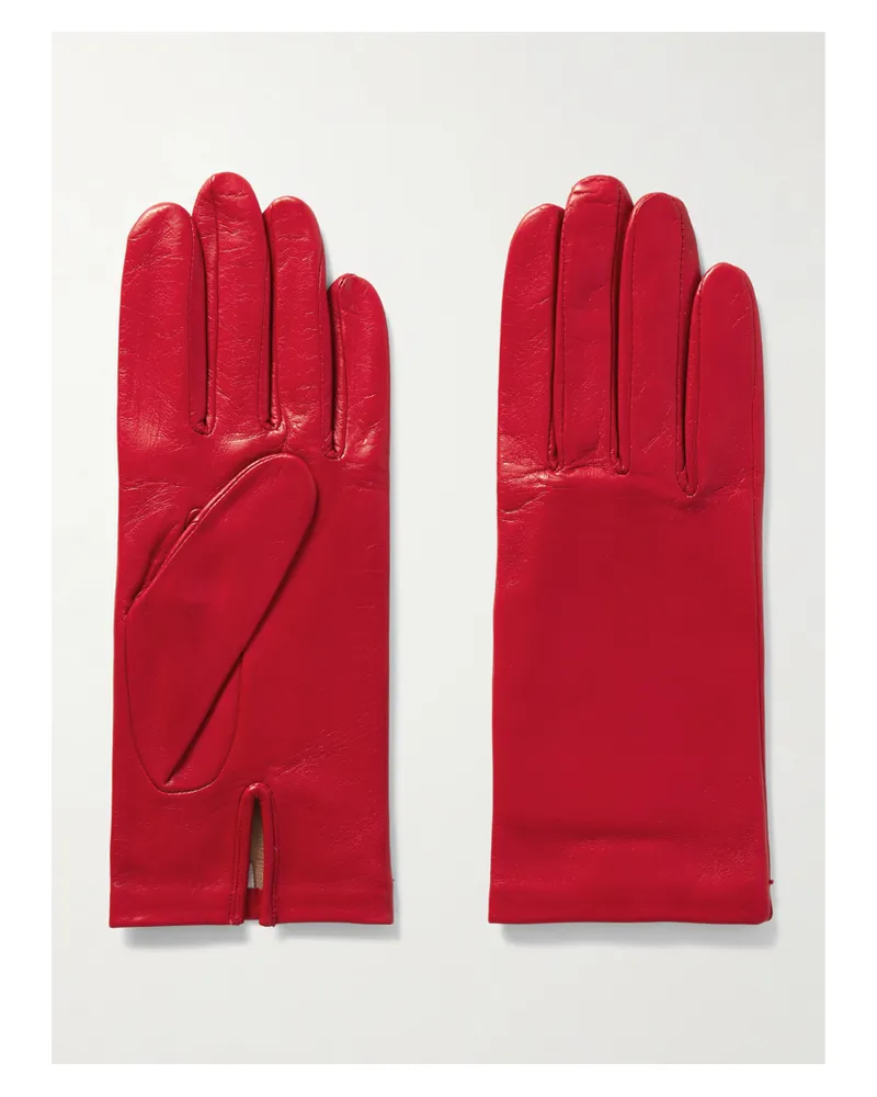 Agnelle Kate Leather Gloves - Red Red