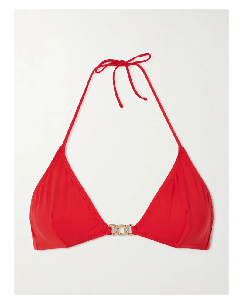 Nili Lotan Embellished Triangle Bikini Top - Red Red