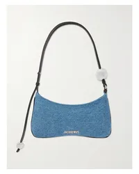 Jacquemus Le Bisou Perle Schultertasche aus Denim Blau