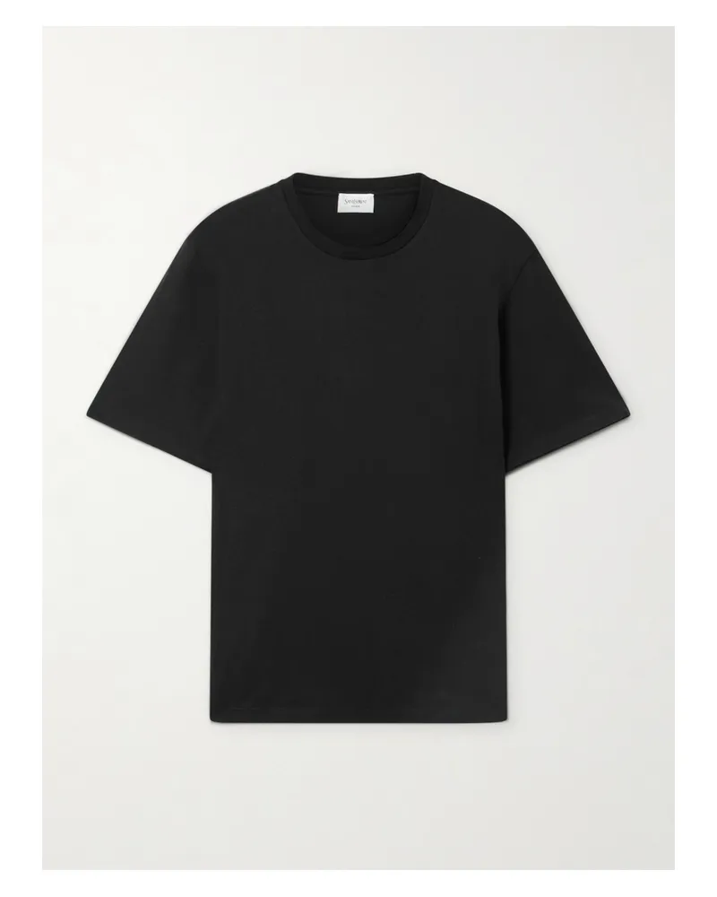 Saint Laurent T-shirt Aus Baumwoll-jersey - Schwarz Schwarz