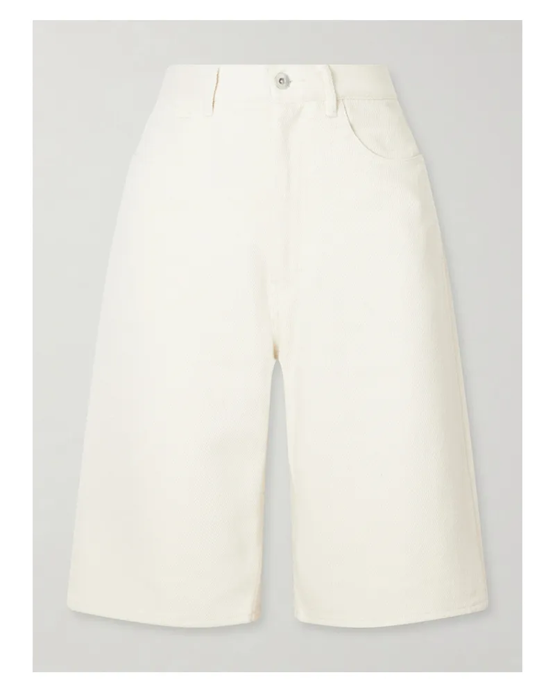 AURALEE Silk-denim Shorts - Neutrals Neutrals