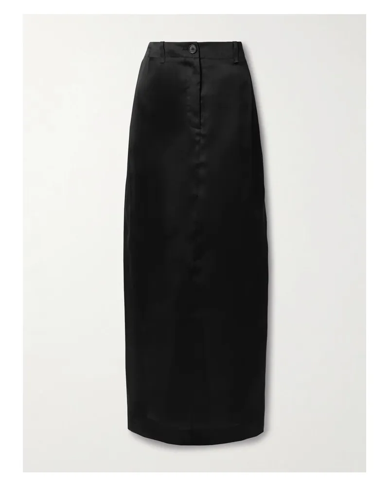 KHAITE Lucian Maxirock Aus Seidenorganza Mit Falten - Schwarz Schwarz