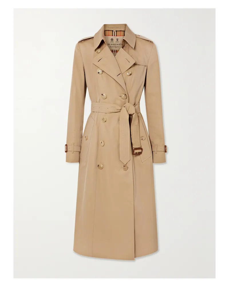 Burberry Chelsea Long Organic Cotton-gabardine Trench Coat - Neutrals Neutrals