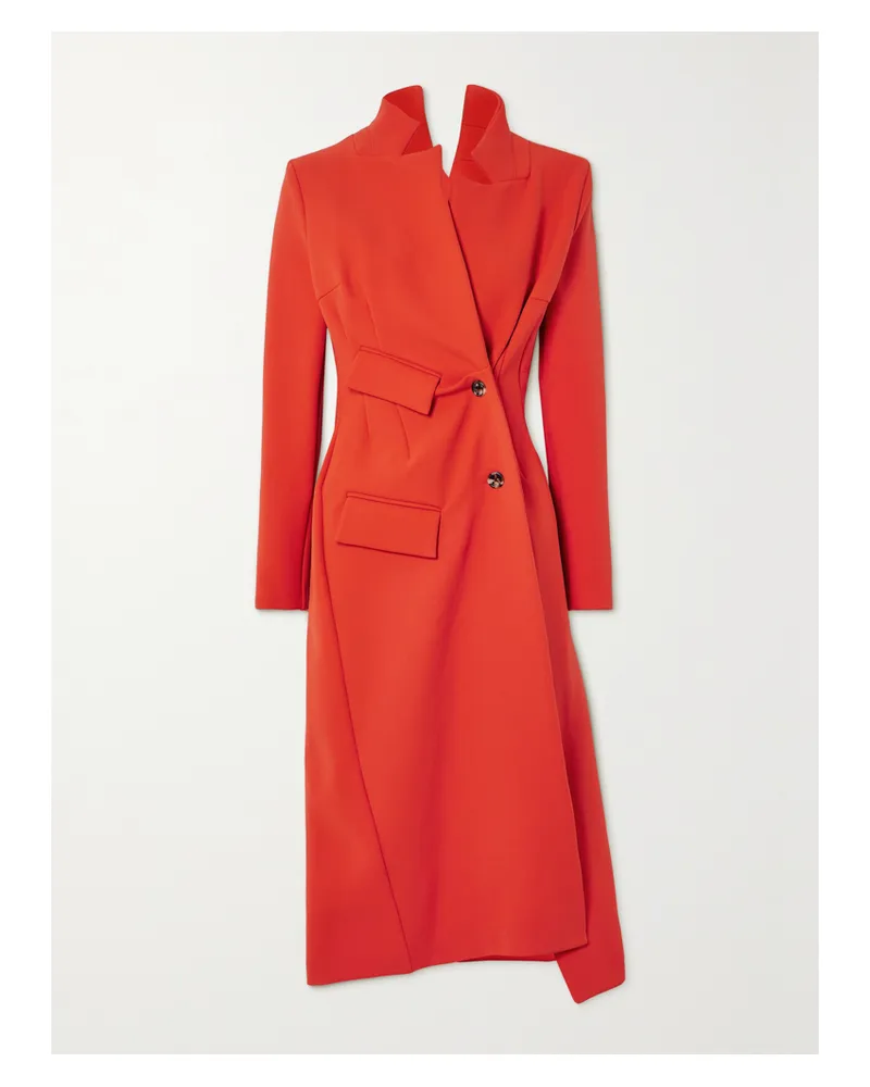 A.W.A.K.E. Asymmetrischer Mantel Aus Stretch-twill - Rot Rot