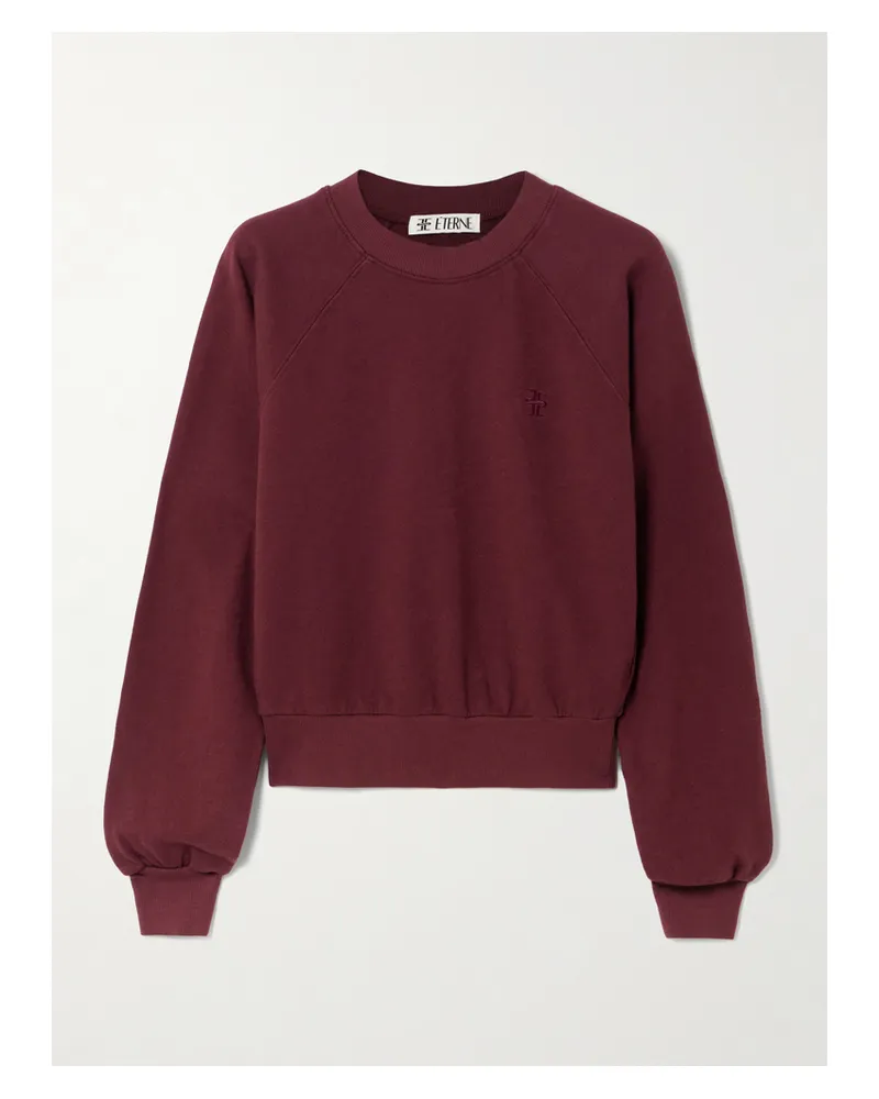 ÉTERNE Sonny Sweatshirt Aus Baumwoll-jersey Mit Logostickerei - Burgunder Burgunder