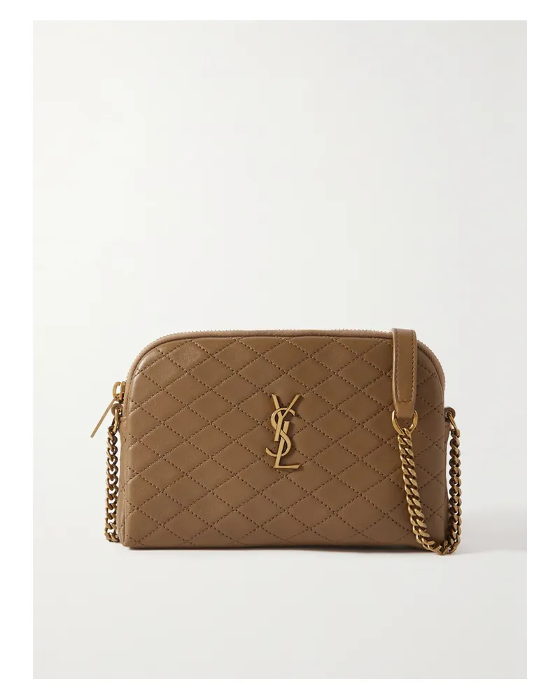 Saint Laurent Gaby Quilted Leather Shoulder Bag - Brown Brown