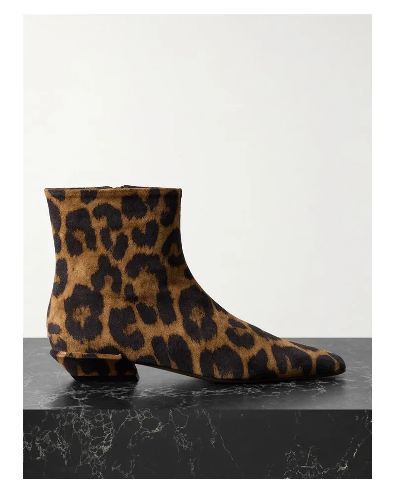 Paris Texas Bettina Ankle Boots Aus Veloursleder Mit Leopardenprint - Animal-Print Animal-print