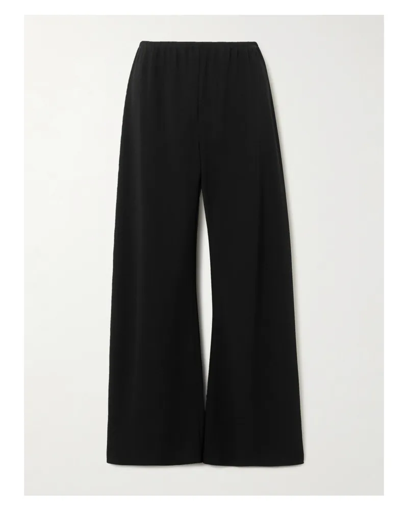 The Row Essentials Gala Hose Mit Weitem Bein Aus Crêpe - Schwarz Schwarz