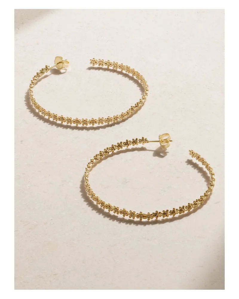 Sydney Evan Large Daisy Creolen Aus 14 Karat Gold Mit Diamanten Gold