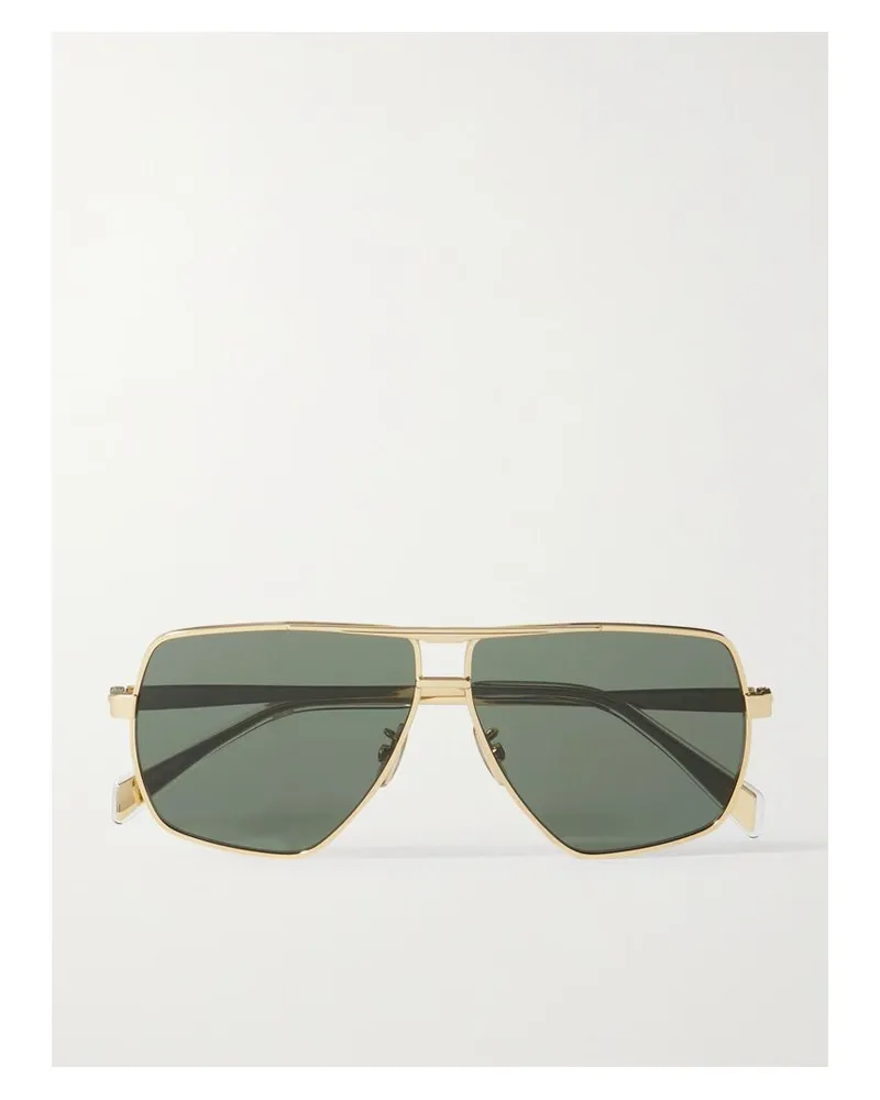 Celine Goldfarbene Oversized-pilotensonnenbrille Gold