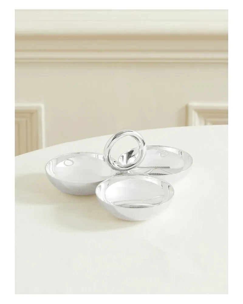 Christofle Vertigo Set Aus Drei Kleinen, Versilberten Servierschüsseln Silber