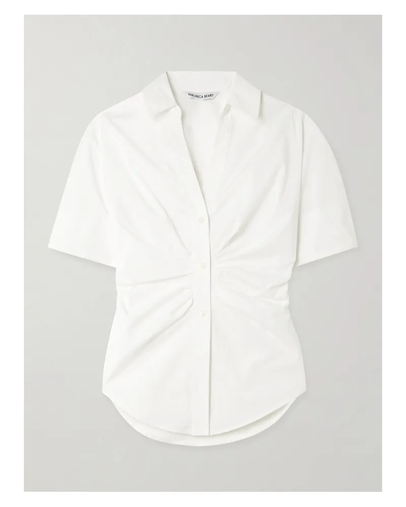 Veronica Beard Devra Hemd Aus Popeline Aus Einer Baumwollmischung Mit Raffungen - Weiß Weiß