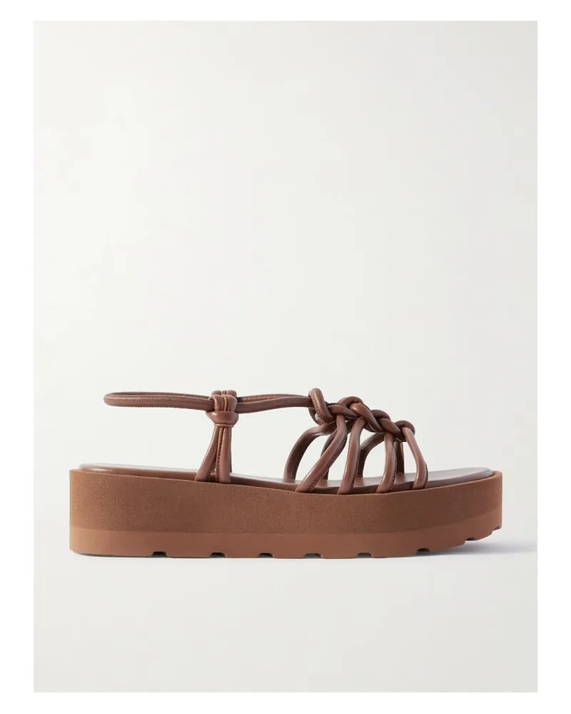 Gianvito Rossi Hebe 45 Plateausandalen Aus Leder Mit Knoten - Braun Braun