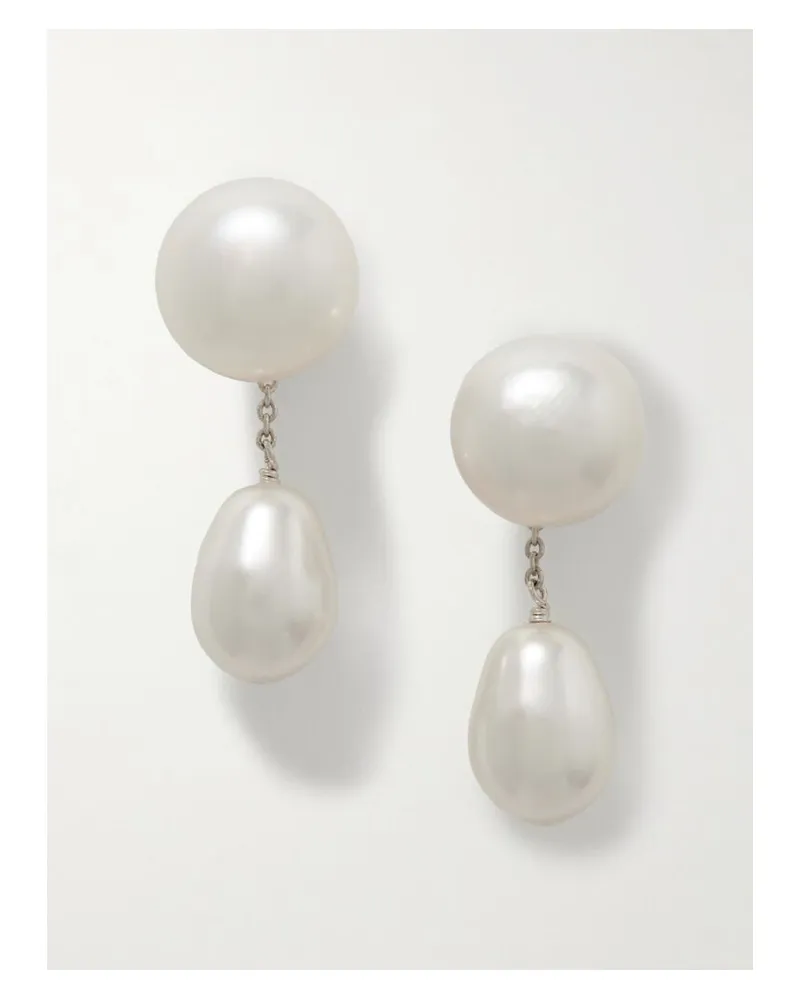 Sophie Buhai Small Eleanor Perlenohrringe Mit Silberfarbenen Details Silber